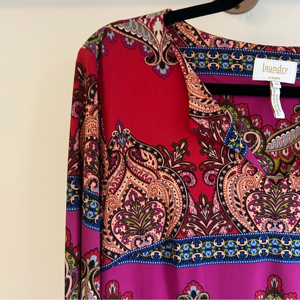 Laundry by Shelli Segal multicolored paisley tunic dress; size: 10 - Picture 3 of 6
